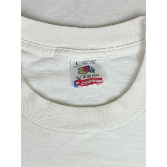 Vintage 90s Big Time Sports T-Shirt White Large Football Single Stitch - Picture 7 of 10